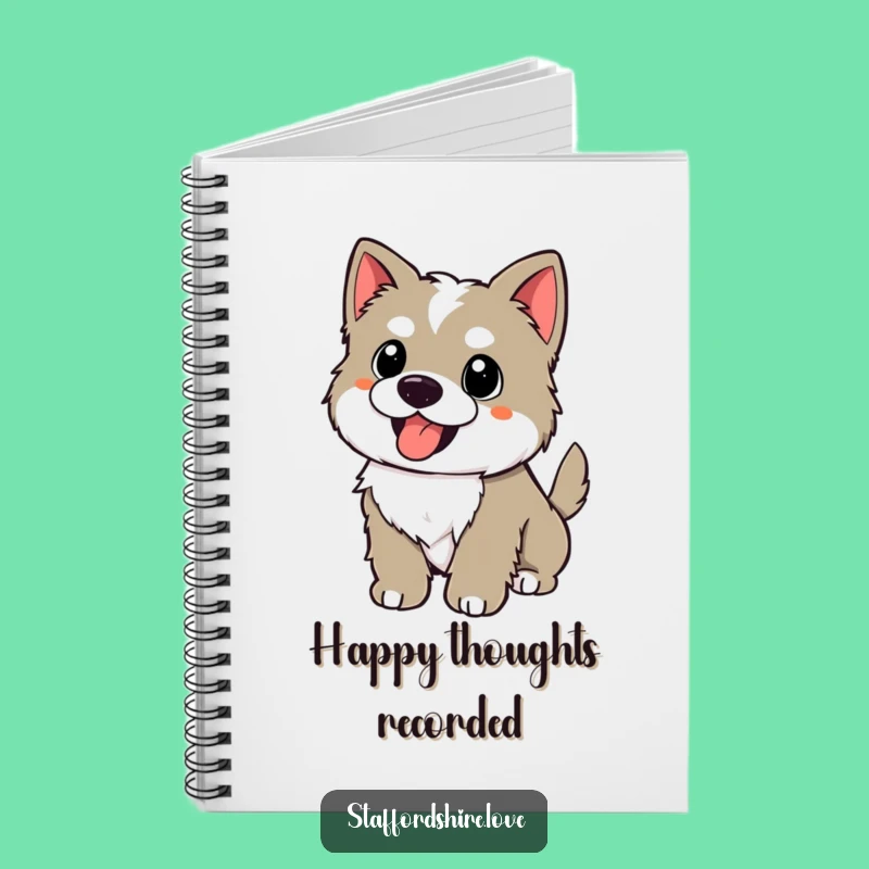 Funny Happy Staffy Notebook: Kawaii Wagging Tail Puppy Journal for Joyful Notes
