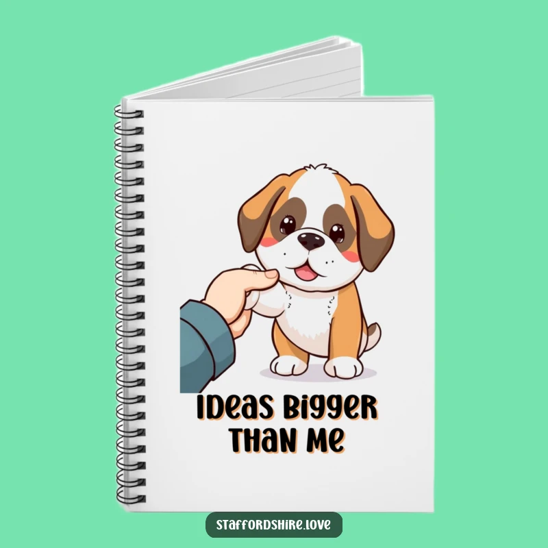 Funny Kawaii Saint Bernard Notebook: Dog Nudging Hand Journal - Humorous Gift for Writers!