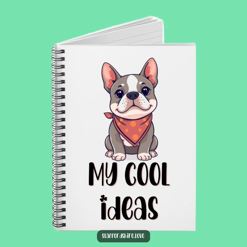 Funny Kawaii Staffie Bandana Notebook - Cool Dog Journal, Perfect Funny Gift!
