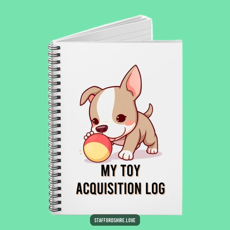 Funny Kawaii Staffie Puppy Notebook - Cute Dog Journal, Perfect Funny Gift!