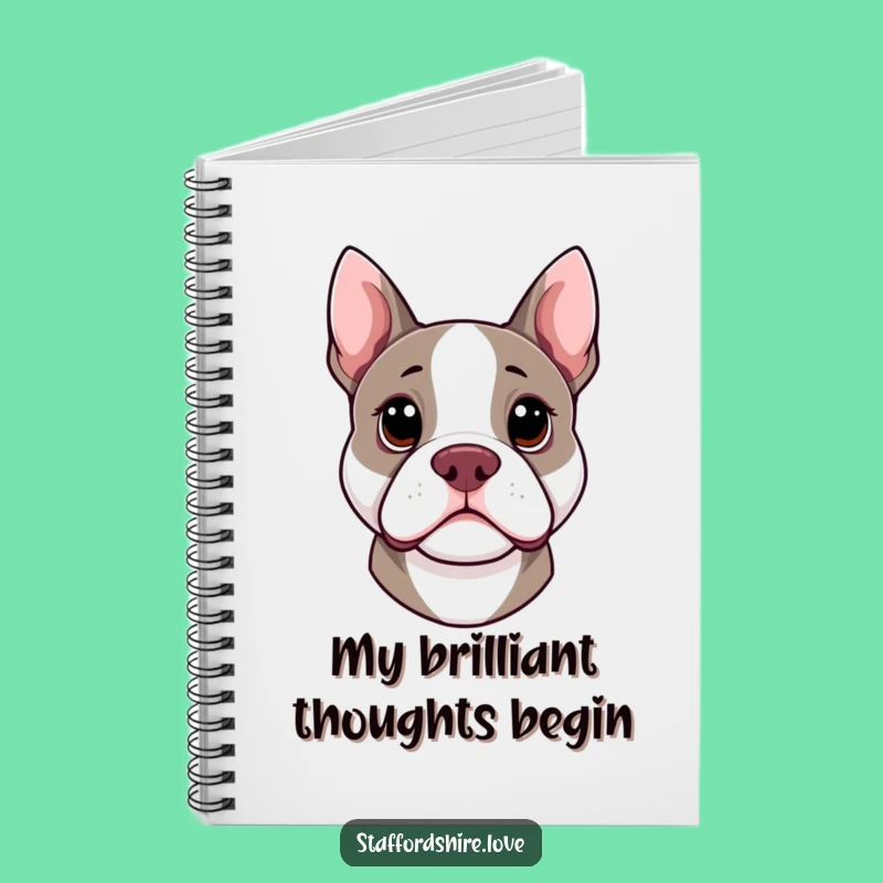 Funny Kawaii Staffy Notebook - Jot Down Ideas with Curious Charm