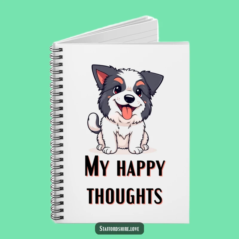 Funny Kawaii Staffy Wagging Tail Notebook: Hilarious Journal for Happy Thoughts