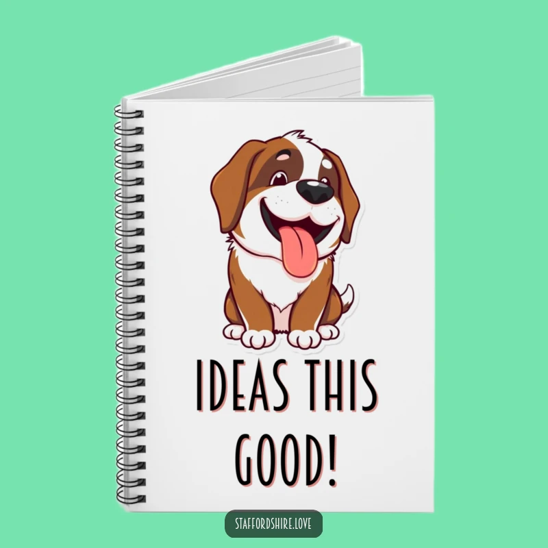 Funny Kawaii Saint Bernard Notebook - Happy Ideas Journal, Perfect Gift for Writers
