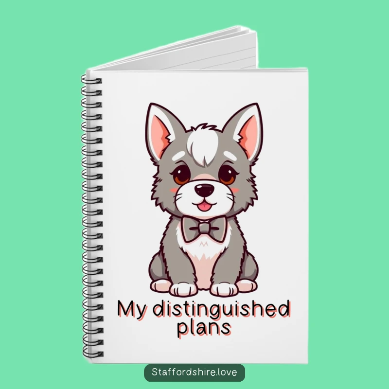 Funny Kawaii Staffy Bowtie Notebook: Hilarious Journal for the Sophisticated