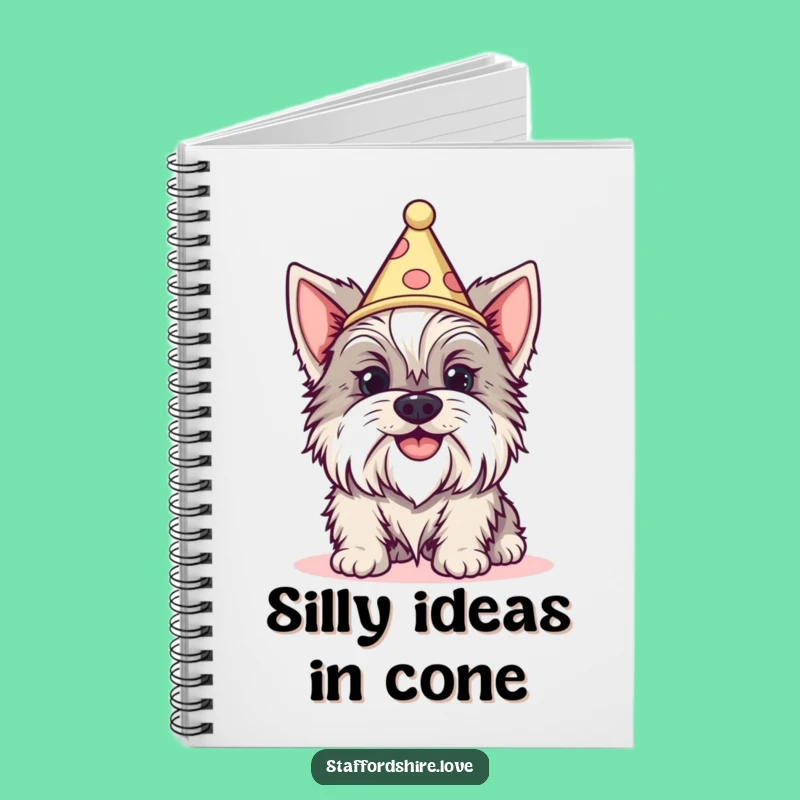 Funny Staffy Silly Grin Cone Hat Notebook: Hilarious Dog Journal Gift
