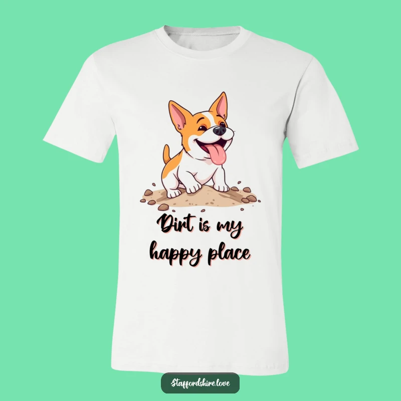 Funny Digging Staffy T-Shirt, Energetic Dog Tee, Humorous Canine Gift