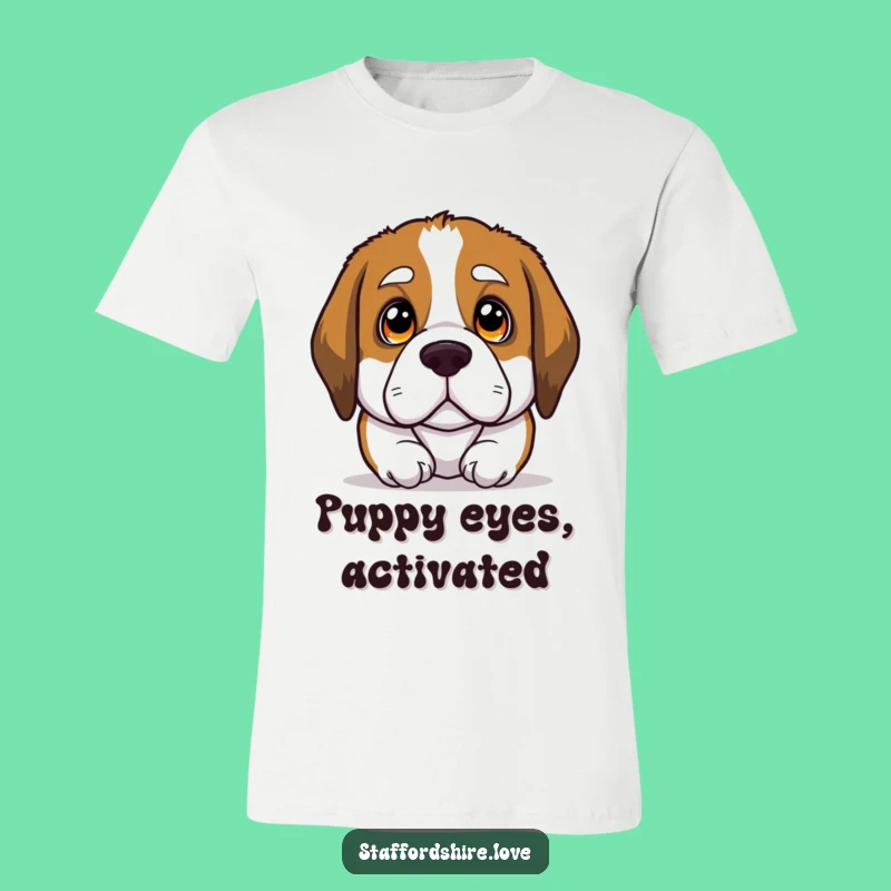 Funny Soulful Eyes Saint Bernard T-Shirt - Heartwarming Dog Lover Tee
