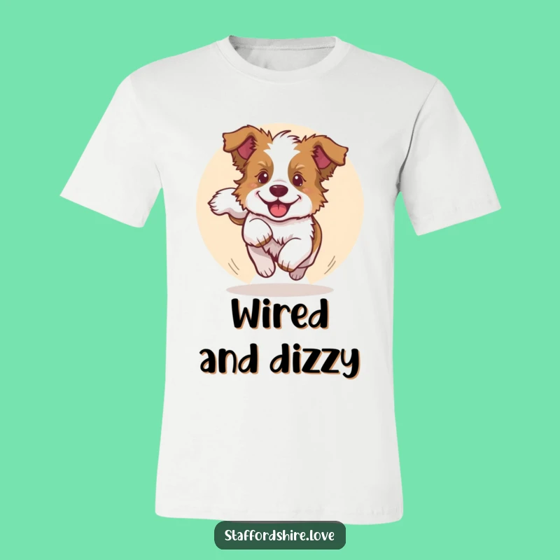 Funny Staffy Pup Tail Chase T-Shirt: Humorous Dog Apparel Gift