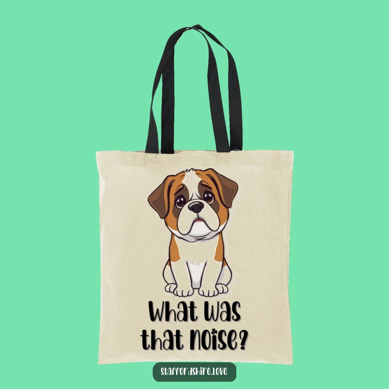 Funny Kawaii Saint Bernard Tote Bag - Confused Doggy Print, Great Gift for Shoppers