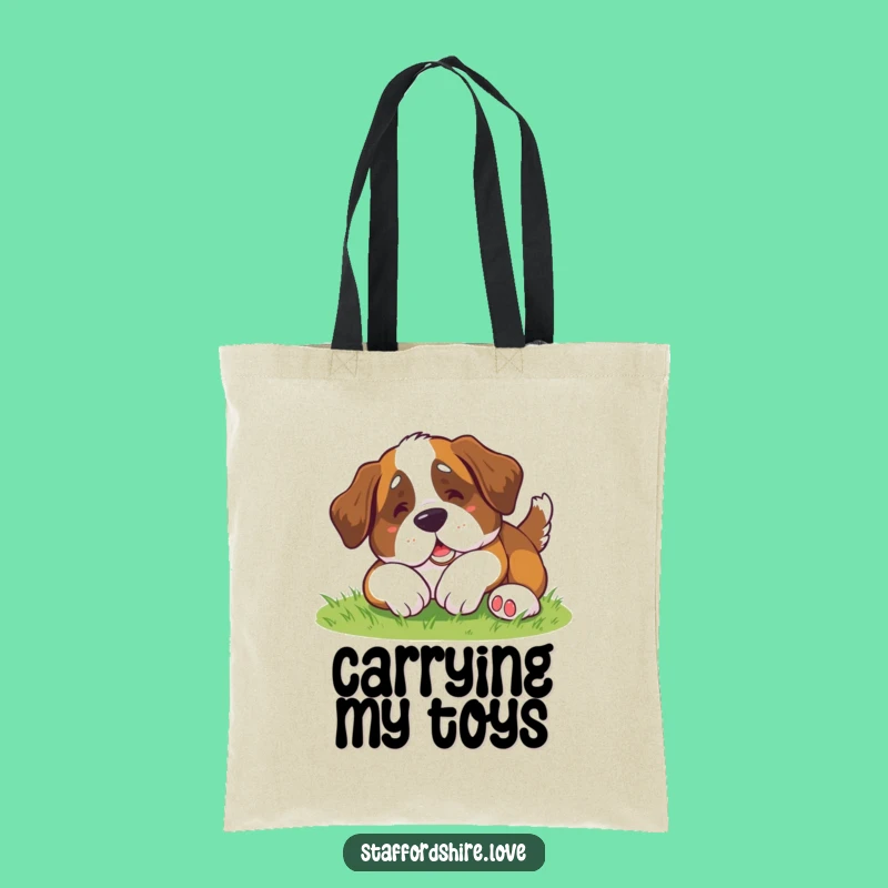 Funny Saint Bernard Roll Tote Bag: Carry Your Love for Big Dogs!