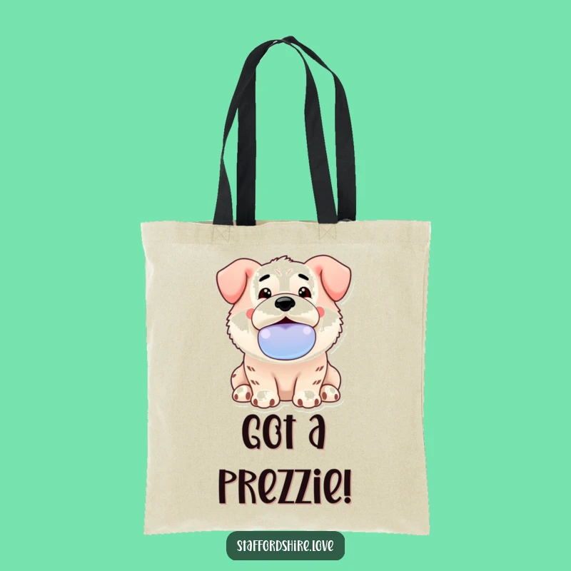 Playful Funny Staffordshire Tote Bag - Carry Your Dog's Love